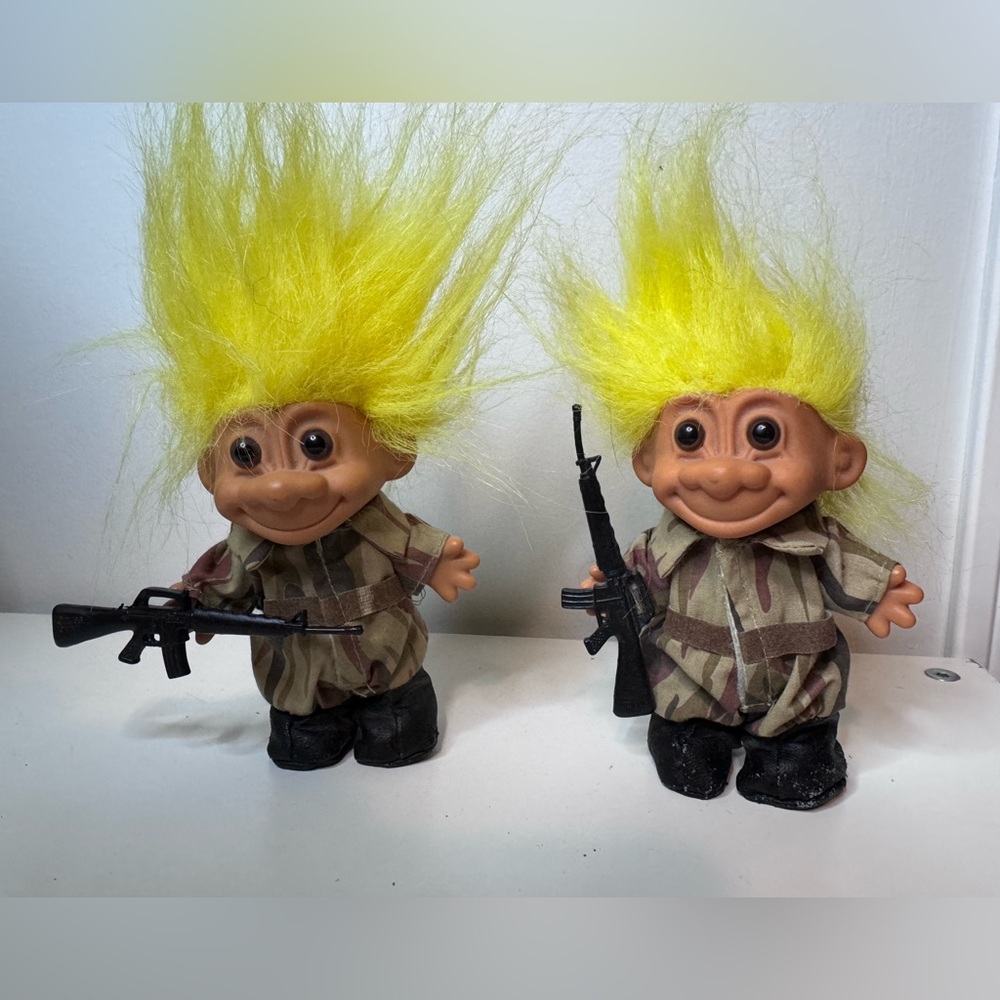 Vintage Russ Army or Military Troll Dolls